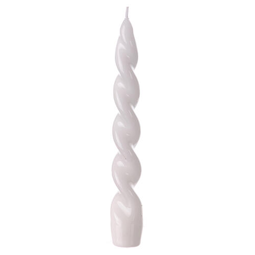 Spiral-Kerze, Modell Barock, weiß, mit Siegellackbeschichtung, 20 cm 1