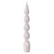 Lacquered Baroque candle, white wax, 8 in s1