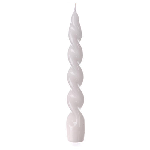 Baroque white lacquered candle 20 cm 2