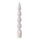 Baroque white lacquered candle 20 cm s1