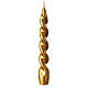 Lacquered twisted candle, gold finish, 8 in s1