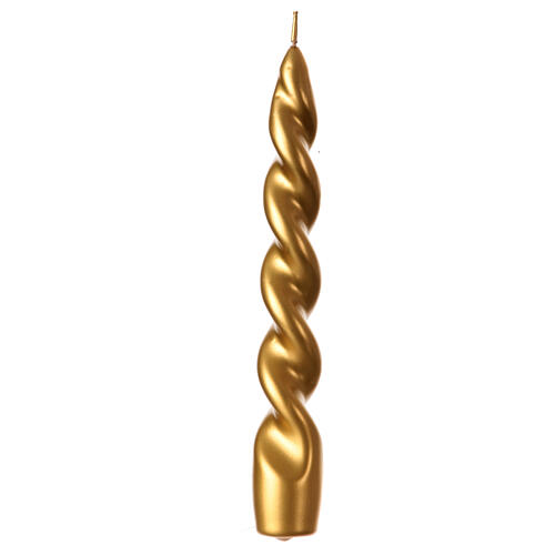 Christmas gold lacquered torciglione candle 20 cm 2
