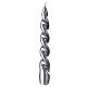 Silver lacquered twisted candle, 8 in s1