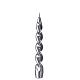 Christmas silver candle twisted 20 cm s2