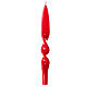 Candela Natale torciglione rossa ceralacca lucida 28 cm s1