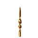 Golden Christmas candle with sealing wax 28 cm twisted s2