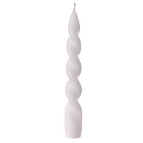 Spiral-Kerze, Modell Barock, weiß, matt 20 cm