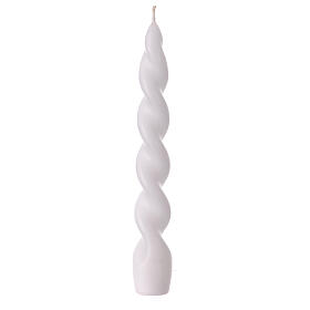 Spiral-Kerze, Modell Barock, weiß, matt 20 cm