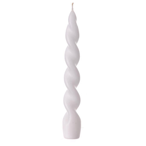 Spiral-Kerze, Modell Barock, weiß, matt 20 cm 2