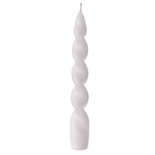 Baroque candle, matt white wax, 8 in 1
