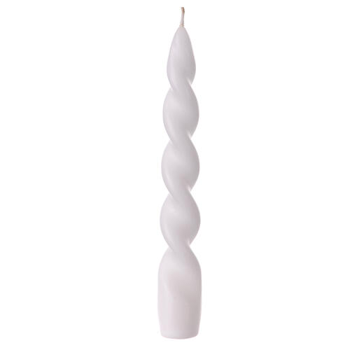 Vela lacre blanco opaco 20 cm barroca 1