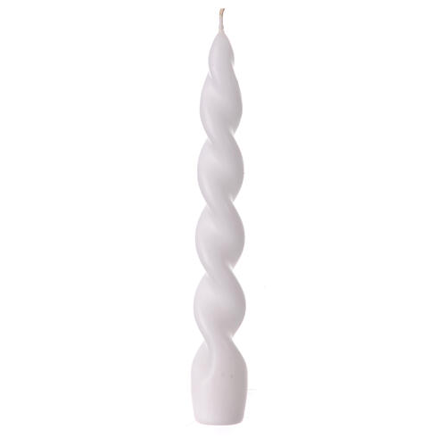 Vela lacre blanco opaco 20 cm barroca 2