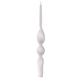 Spiral-Kerze, weiß, matt, 28 cm