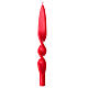 Świeczka bożonarodzeniowa ceralacca czerwona matowa 28 cm skręcona s1
