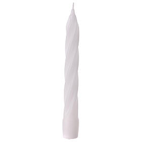 Spiral-Kerze, Modell Schweden, weiß, matt 20 cm