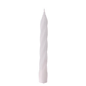 Swedish twisted candle, matt white, 8 in