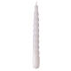 Twisted taper candle in white wax h 20 cm s1