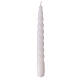 Twisted taper candle in white wax h 20 cm s2