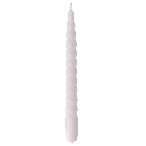 Matt white twisted candle of 10 in 1