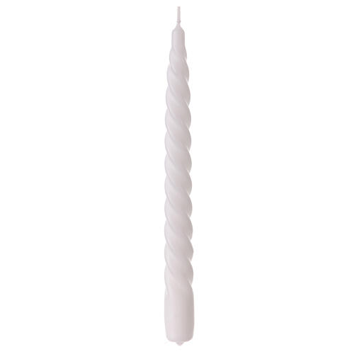 Matt white twisted candle of 10 in 2