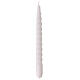 Candela tortiglione bianco opaco 25 cm s1