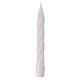 Swedish twisted candle, polished white wax, 8 in s1