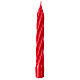 Swedish twisted candle, polished red wax, 8 in s1