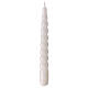 White twisted candle, lacquered finish, 8 in s1