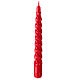 Red twisted Christmas candle wax h 20 cm s1