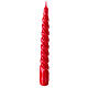 Red twisted Christmas candle wax h 20 cm s2