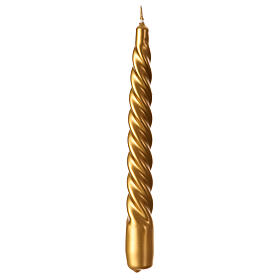 Spiral-Kerze, goldfarben, mit Metallic-Lack-Beschichtung, 20 cm