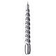 Candela laccata argento torciglione natalizio 20 cm s2