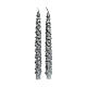 Set 2 candele albero argento glitterate 2 cm s1