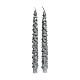 Set of 2 silver glitter tree candles 2 cm s1