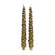 Set of 2 golden Christmas tree candles 2 cm s1