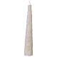 White Christmas candle with embossed leaf pattern, cone-shaped, 2x10 in s1