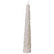 White Christmas candle with embossed leaf pattern, cone-shaped, 2x10 in s3