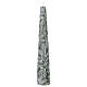 Candela Natalizia verde decori foglie 25x5 cm s1