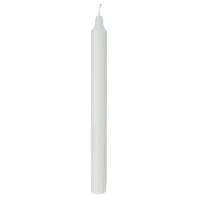 Caixa 4 velas finas em cera natural branca 25 cm