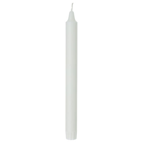 Box of 4 white natural wax taper candles 25 cm 2