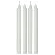 Box of 4 white natural wax taper candles 25 cm s1