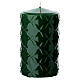 Set of 4 green lacquered candles with geometric decoration, 5x3 in s2