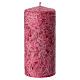 Box 4 candele rossa perla decorate bianco 13x6 cm s3