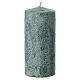 Caixa 4 velas verde decoradas branco 13x6 cm s2