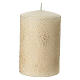 Set 4 velas blancas con efecto perlas doradas 10x6 cm s2
