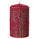 Set 4 velas rojas con efecto de perlas 13x7 cm s3