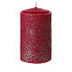 Red candles with bead effect 4 piece set, 13x7 cm s2