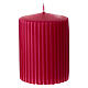 Caja 4 velas a rayas rojas 9x7 cm s2