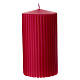 Caja 4 velas rayas rojas 13x7 cm s2