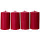 Caixa 4 velas com riscas vermelhas 13x7 cm s1